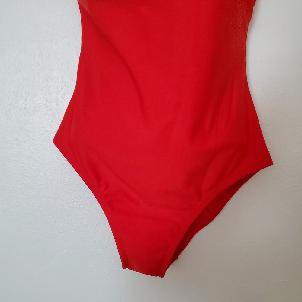 Kona Sol Red One Shoulder One Piece Swimsuit Size Large New - Picture 5 of 9